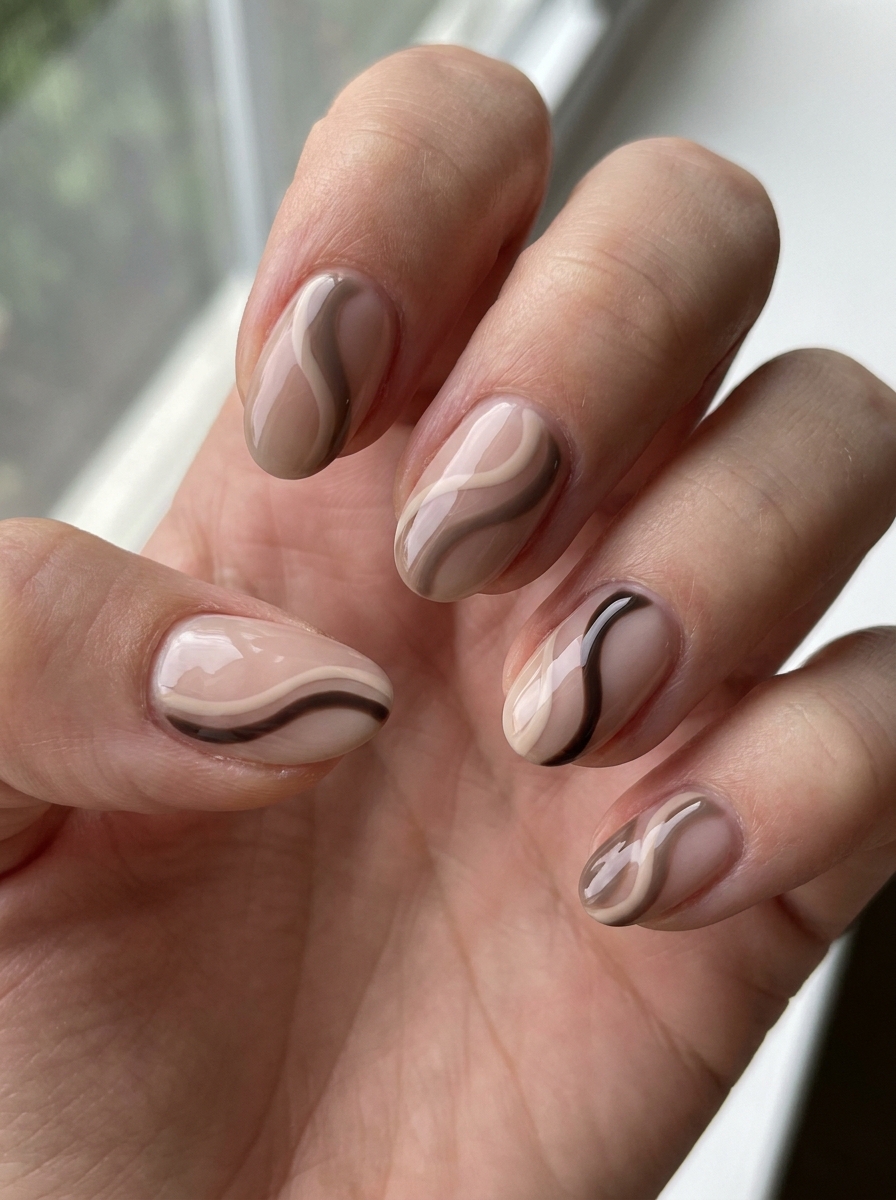 Mocha Wave Nails als Nailart Herbst Ideen Inspiration 2026